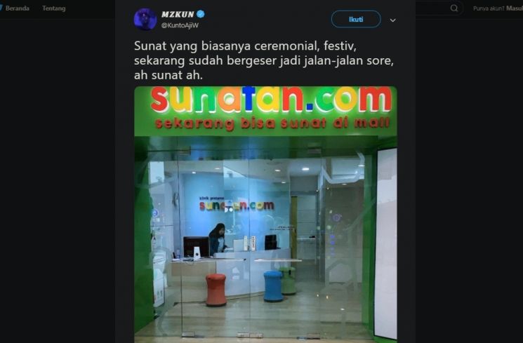 Tempat sunat di mall. (twitter/KuntoAjiW)