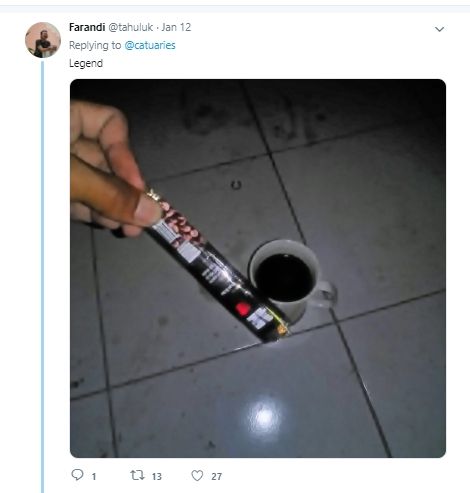 Temuan Alat Pengaduk Kopi. (twitter.com/tahuluk)