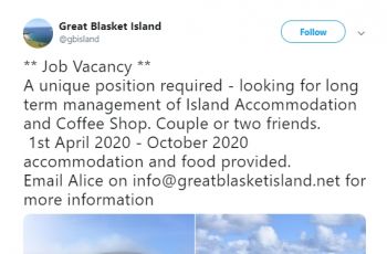 Lowongan di Great Blasket Island. (twitter.com/gbisland)