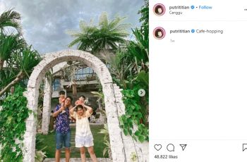 Putri Titian dan keluarga menikmati liburan di Lombok dan Bali. (Instagram/@putrititian)