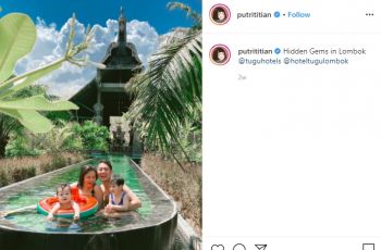 Putri Titian dan keluarga menikmati liburan di Lombok dan Bali. (Instagram/@putrititian)