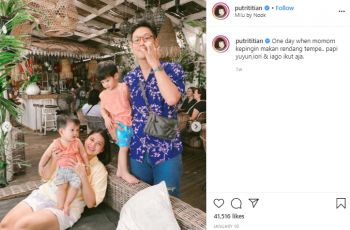 Putri Titian dan keluarga menikmati liburan di Lombok dan Bali. (Instagram/@putrititian)