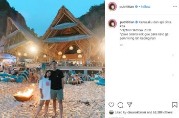 Putri Titian dan keluarga menikmati liburan di Lombok dan Bali. (Instagram/@putrititian)