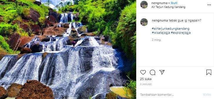 Air Terjun Kedung Kandang di Nglanggeran. (Instagram/@nengnuma)