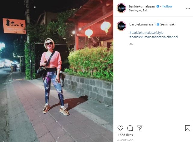 Liburan di Bali, Gaya Barbie Kumalasari Dicap Norak oleh Netizen. (Instagram/@barbiekumalasari)