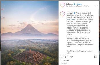 Foto Candi Borobudur Unggahan Kemenparekraf yang Menjadi Perdebatan (instagram.com/indtravel)