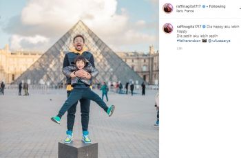 Potret Mesra Raffi Ahmad dan Rafathar di Paris. (instagram.com/raffinagita1717)