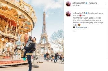 Potret Mesra Raffi Ahmad dan Rafathar di Paris. (instagram.com/raffinagita1717)