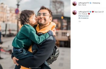 Potret Mesra Raffi Ahmad dan Rafathar di Paris. (instagram.com/raffinagita1717)