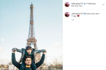 Potret Mesra Raffi Ahmad dan Rafathar di Paris. (instagram.com/raffinagita1717)