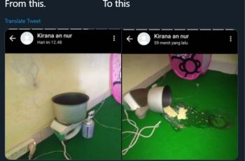 Berakhir Ambyar, Tak Ada Gas, Wanita Ini Masak Mi Instan Pakai Setrika. (Twitter/@AnggrainiiAyu)