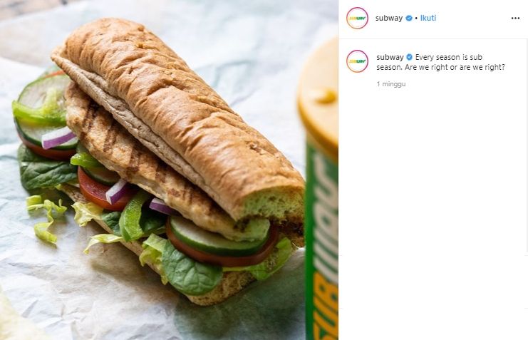 Sandwich Subway. (instagram.com/subway)