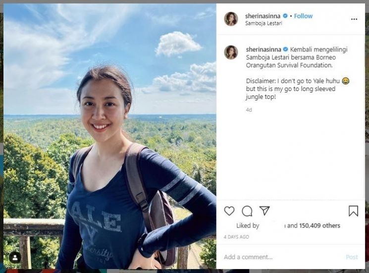 Cantik Natural, Ini Gaya Liburan Sherina di Kalimantan (instagram.com/sherinasinna)