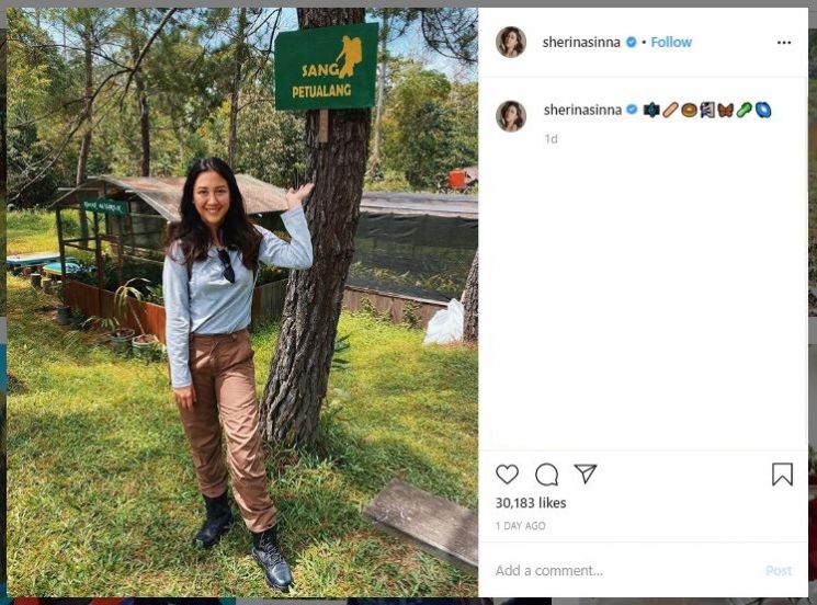 Cantik Natural, Ini Gaya Liburan Sherina di Kalimantan (instagram.com/sherinasinna)