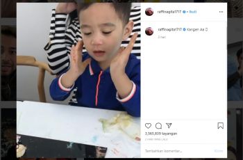 Rafathar bedakan pakai gula. (Instagram/@raffinagita1717)