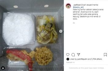 Duh, Disangka Sosis, Pria Ini Ternyata Cuma Dapat Menu Cabe Crispy Sebiji. (Instagram/@_sadfood)
