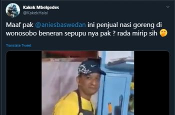 Penjual nasi goreng mirip Anies Baswedan. (Twitter/@kakekhalal)