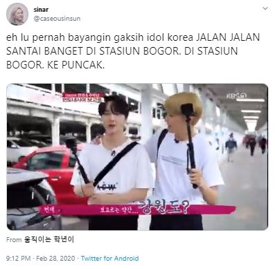 Haknyeon dan Hyunjae The Boyz Sambangi Bogor. (twitter.com/caseousinsun)