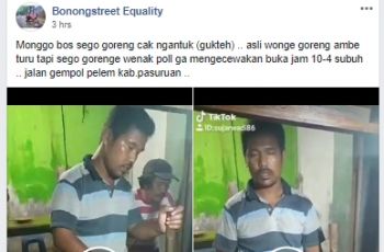 Sakti Banget, Bapak Ini Jualan Nasi Goreng Enak Tapi Masaknya Sambil Tidur. (Facebook/Bonongstreet Equality)