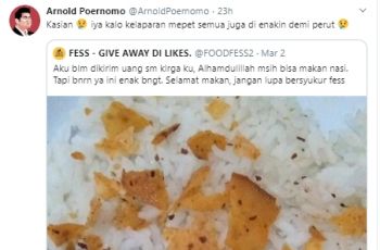 Cuitan Chef Arnold Jadi Sorotan. (twitter.com/arnoldpoernomo)