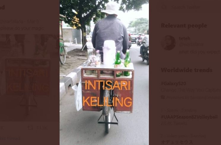 Viral Kakek Penjual Intisari Keliling (twitter.com/wartafana)