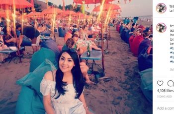 Bak ABG, Gaya Liburan Tessa Kaunang di Pantai Ini Bikin Netizen Gagal Fokus. (Instagram/@tessakaunang_tuiit)