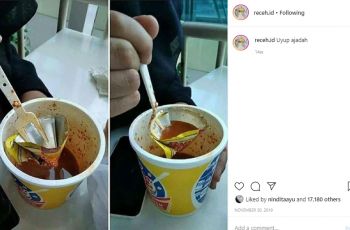 Ngakak, Ternyata Ini Fungsi Lain dari Tutup Mi Instan Kemasan Cup. (Instagram/@receh.id)