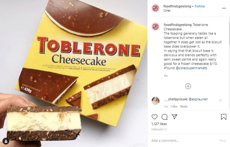 Nyam, Produk Cheesecake Toblerone Kini Hadir di Negara Ini. (Instagram/@foodfindsgeelong)