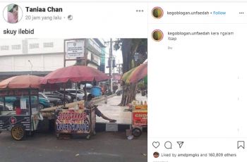 Ngetiknya Kebalik, Tulisan Spanduk Penjual Sosis Ini Malah Bikin Pusing. (Instagram/@kegoblogan.unfaedah)