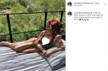 Gaya Liburan Rachel Matthews. (instagram.com/rachellynnmatthews)