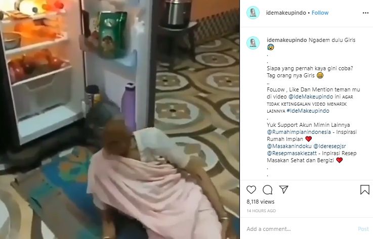 Kelewat Gerah di Rumah Aja, Nenek Ini Punya Cara Ajib Atasi Panas. (Instagram/@idemakeupindo)