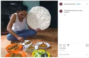 Menu Makan Pakai Kerupuk Raksasa (instagram.com/ketawadisosmedtv)