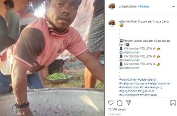 Sakti Banget, Pria Ini Aduk Bawang Merah di Panci Besar Tanpa Menangis. (Instagram/@urbankuliner)