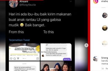 Anak rantau dapat kiriman makanan dari ibu-ibu. (Instagram@viralrepost.id)