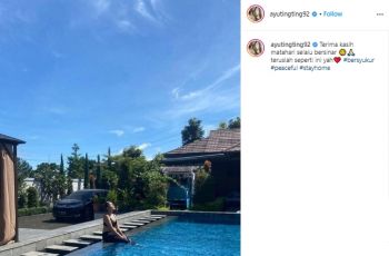 Gaya Ayu Ting Ting Berjemur di Kolam Jadi Sorotan, Netizen: Hot Mom!. (instagram.com/ayutingting92)