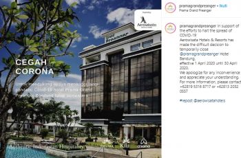 Imbas Pandemi, Deretan Hotel Ini Pilih Opsi Tutup Sementara. (instagram.com/pramagrandpreanger)
