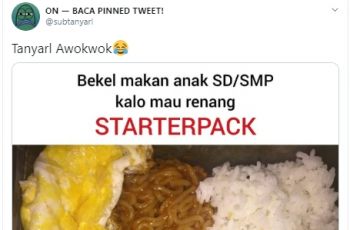 Bentuk Mie Jadi Kotak, Bekal Renang Ini Sukses Bikin Netizen Auto Nostalgia. (twitter.com/subtanyarl)