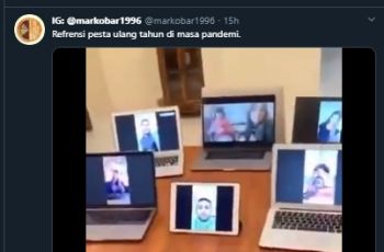 Ngakak, Begini Cara Rayakan Ulang Tahun di Tengah Pandemi Virus Corona. (Twitter/@markobar1996)