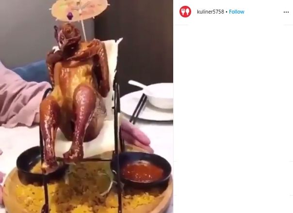 Bak Berjemur, Tampilan Ayam Panggang Ini Bikin Netizen Meradang. (instagram.com/kuliner5758)