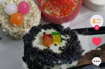 Es krim bentuk sushi (TikTok @makan.pakereceh)