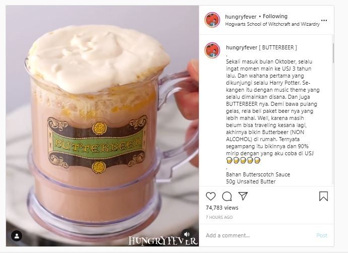 Butter Beer (Instagram @hungryfever)