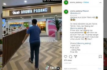 Restoran Aroma Padang mengusung konsep conveyor belt (Instagram @aroma_padang)
