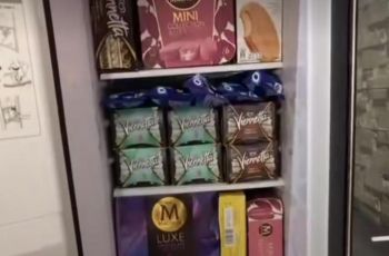 Kulkas penuh dengan es krim (TikTok @ninielimmm)
