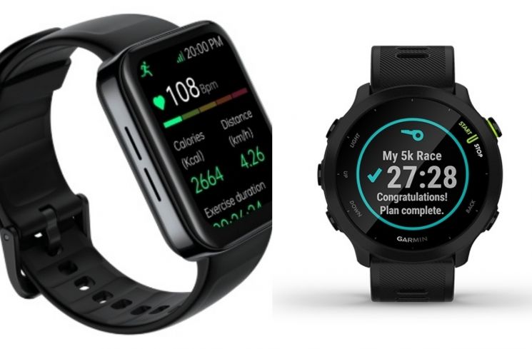 Rekomendasi smartwatch buat yang suka lari. (Kolase/Garmin/Realme)
