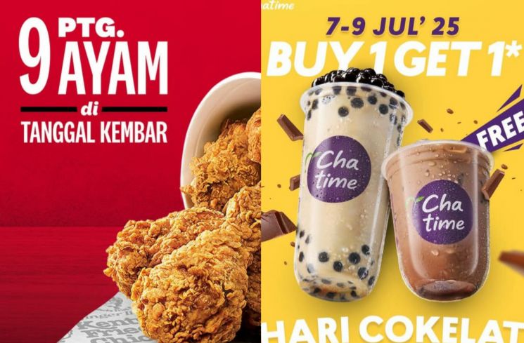 10 Promo 7.7 Restoran dan Kafe (Instagram/kfcindonesia/chatimeindo)