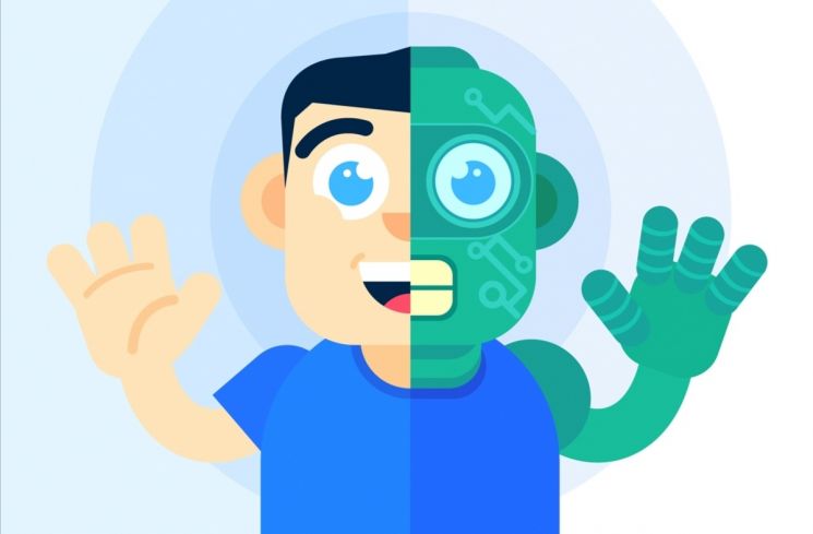 Ilustrasi AI dan Manusia (freepik.com)