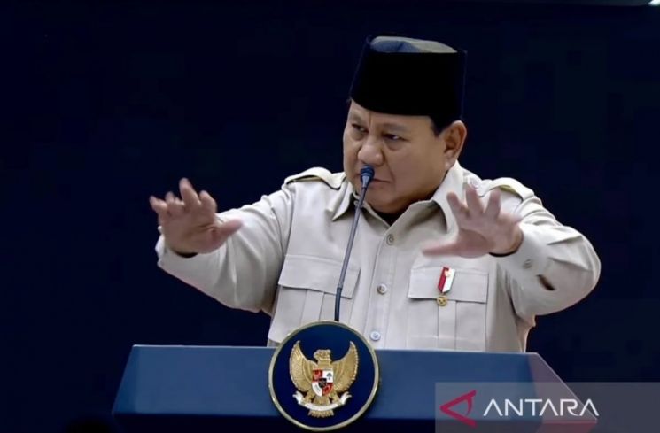 Prabowo Subianto berpidato. (Dok. ANTARA)