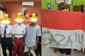 3 Remaja Coret Bendera Pakai Tulisan 'Gaza', Dikira Simpati Palestina Ternyata Nama Geng?