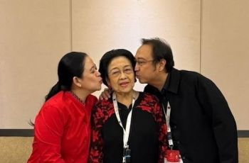 'Sat-set' Jadi Ketum Lagi, Momen Puan dan Prananda Cium Pipi Megawati Jadi Sorotan di Tengah Isu Regenerasi