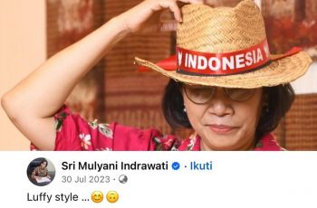Foto Lawas Sri Mulyani Cosplay Jadi Luffy Viral Lagi, Netizen: 'Ratu Pajak Laut'
